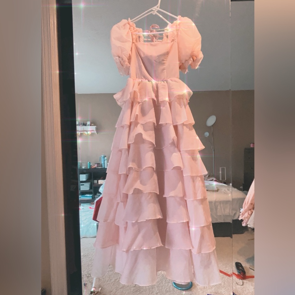 Beautiful Ruffled Pink Dress - Picture 7 of 8